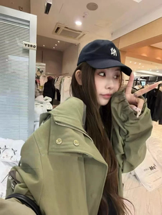 时尚 MH家 韩版 新款 百搭显瘦连帽风衣外套女宽松上衣 2026春季