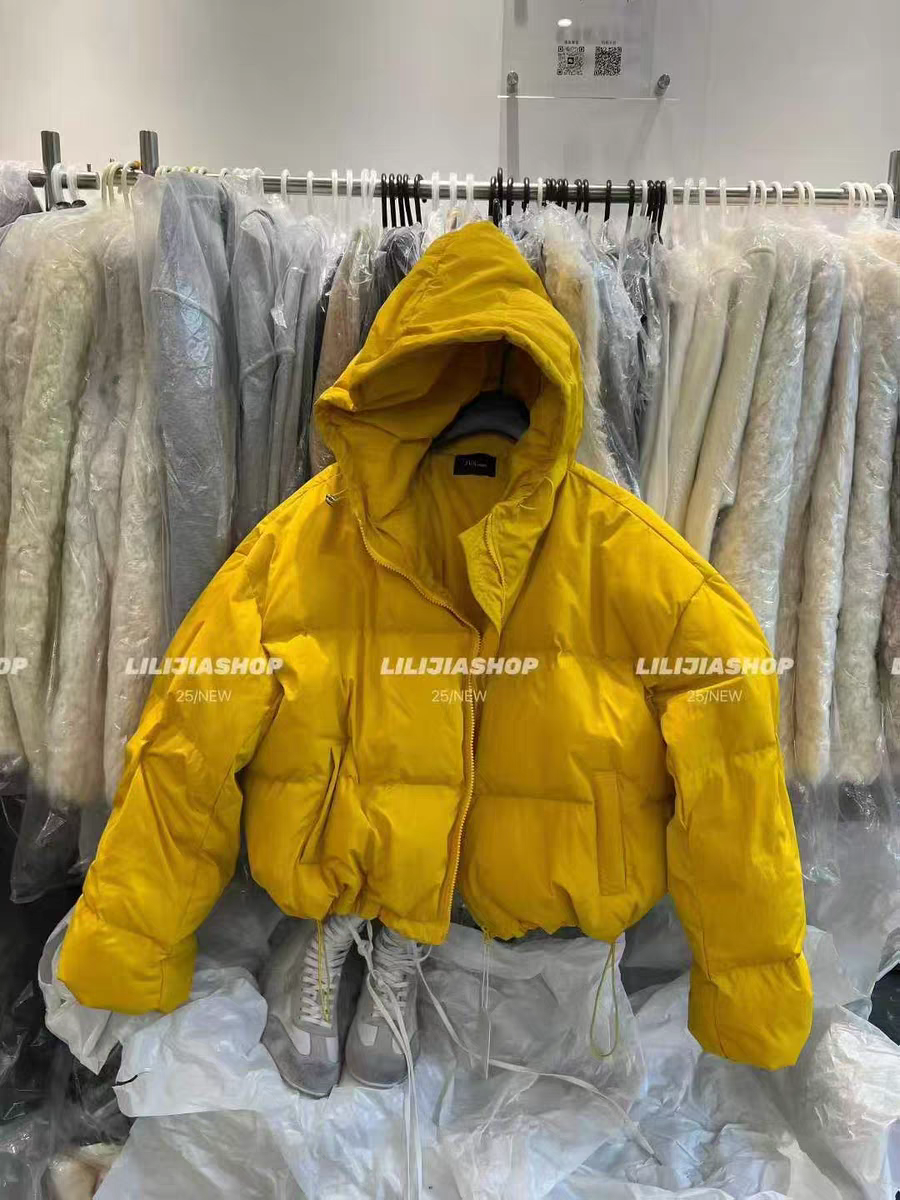 MH家 2025冬新款韩版时尚百搭宽松显瘦连帽羽绒棉服外套女短款
