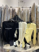 2025秋冬新款 韩版 时尚 MH家 百搭显瘦V领三扣长袖 针织女T恤上衣