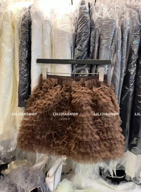 MH家 2025秋季新款韩版时尚百搭宽松高腰松紧腰蓬蓬纱裙半身裙