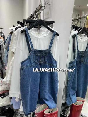 MH家 2025夏季新款美式宽松休闲韩系牛仔背带裙百搭减龄连衣裙