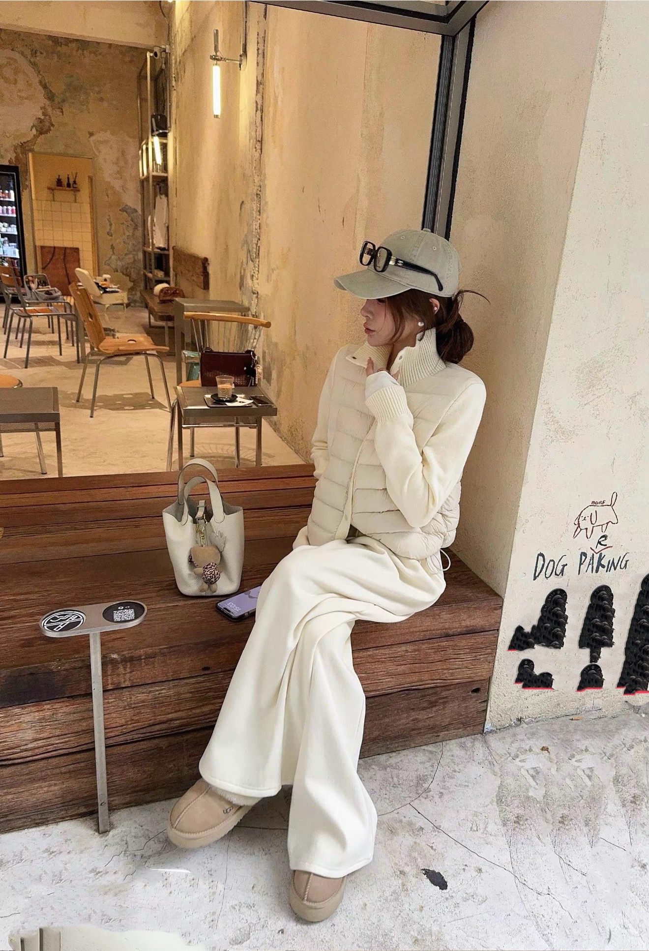 MH家 白鸭绒外套女2025冬新款韩版时尚宽松针织拼接显瘦羽绒服