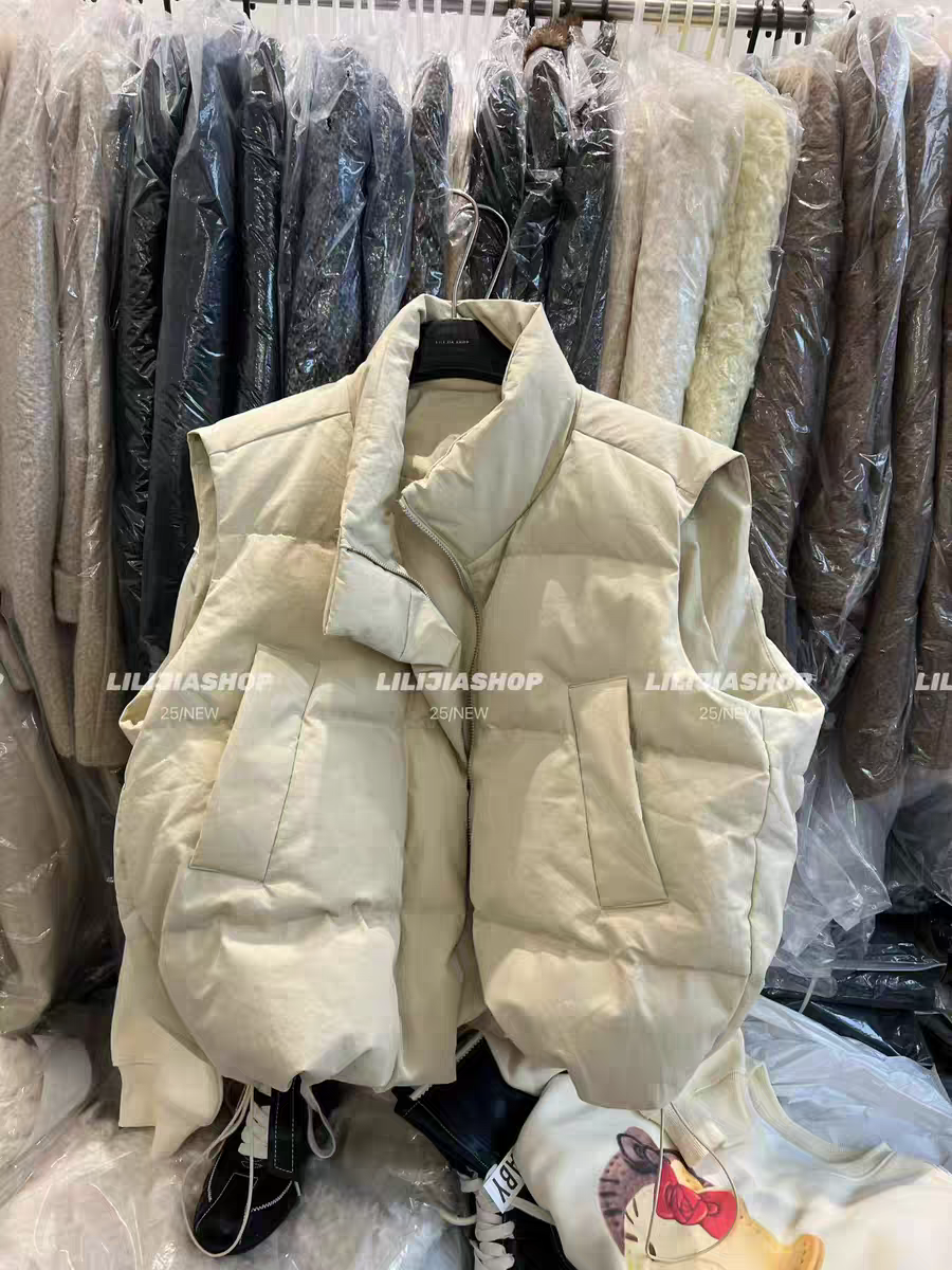 MH家 韩国东大门韩版时尚百搭宽松显瘦立领羽绒马甲背心外套