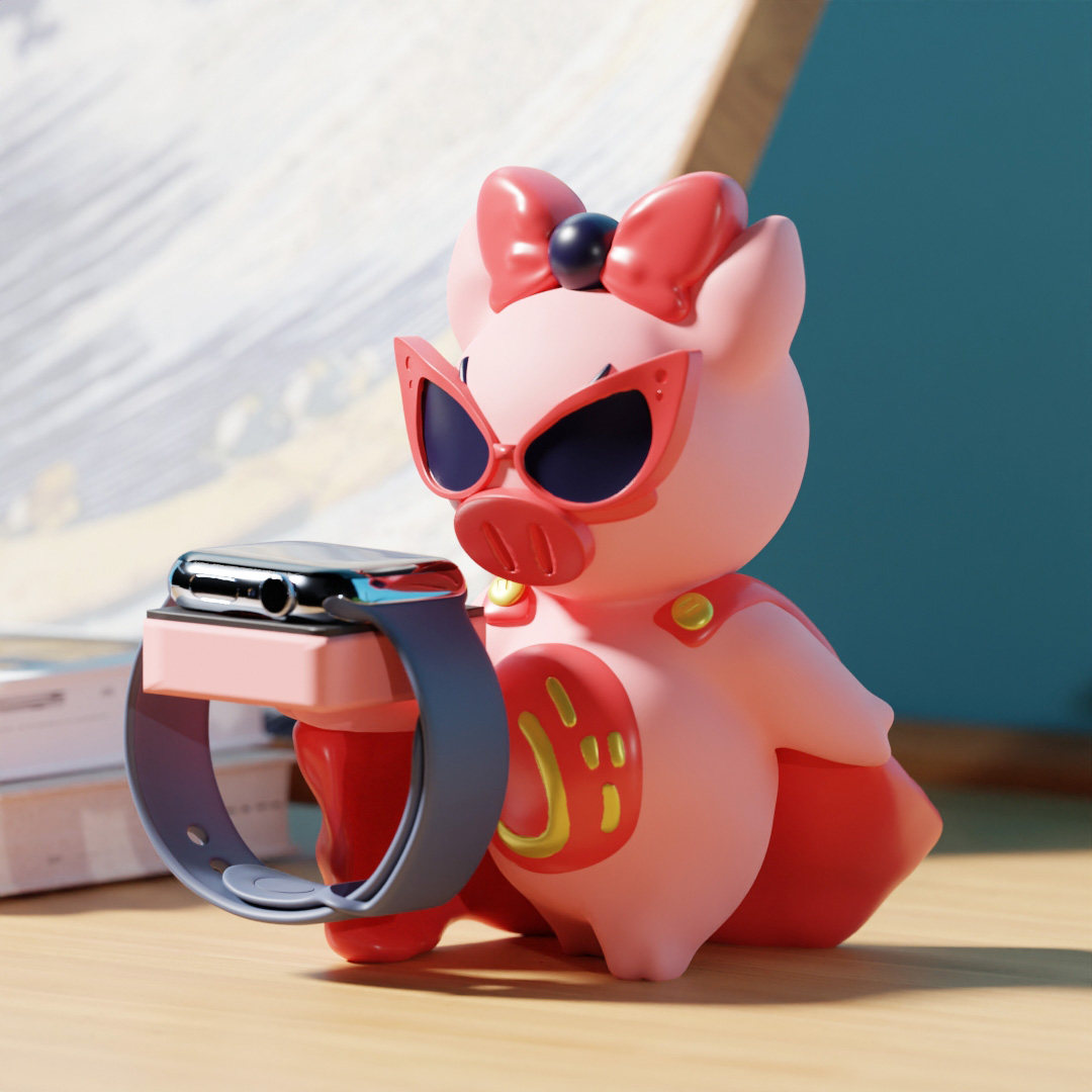 飞天少女猪事丁适用于苹果手表充电器支架华为apple iwatch充电座