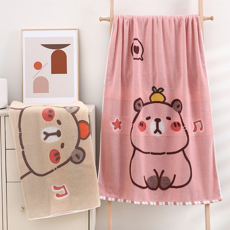 纯棉a类大浴巾 加厚色织提花纯棉浴巾吸水柔软家用全棉浴巾批发