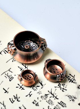 仿纯铜迷你插盘多用双狮香薰炉