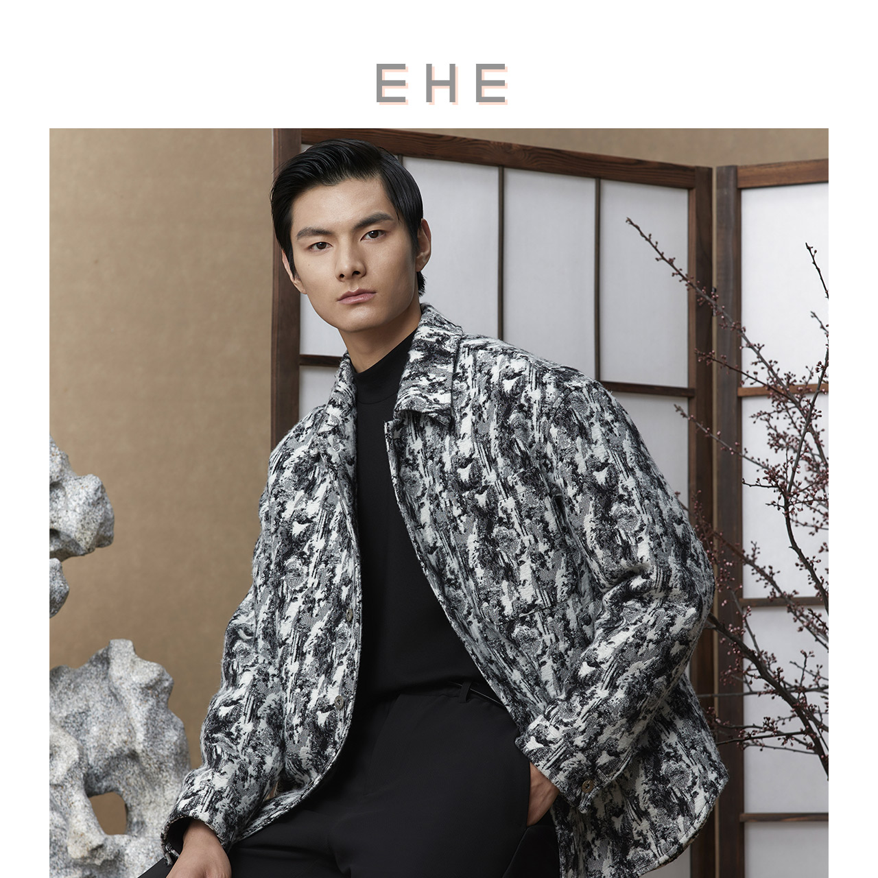 EHE男装90%白鹅绒衬衣式羽绒夹克