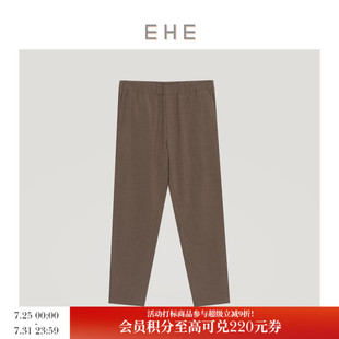 时尚 休闲裤 EHE男装 松紧腰文艺复古直筒宽松简约基础款 男春季 新款