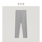 烟灰色条纹薄款 新款 时尚 宽松休闲套西裤 子 EHE男装 男裤 夏季