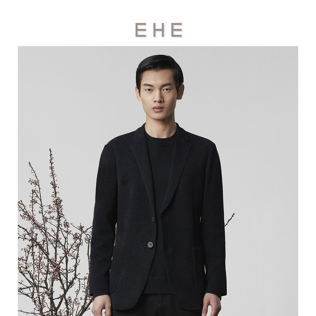 EHE男装 秋季新款弹力毛织修身收腰驳领商务通勤针织西装男,男装,休闲西服,淘宝优惠券,粉丝福利购,淘宝优惠卷