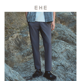 休闲裤 天丝暗纹提花松紧腰轻薄宽松落裆裤 男 春夏新款 EHE男装