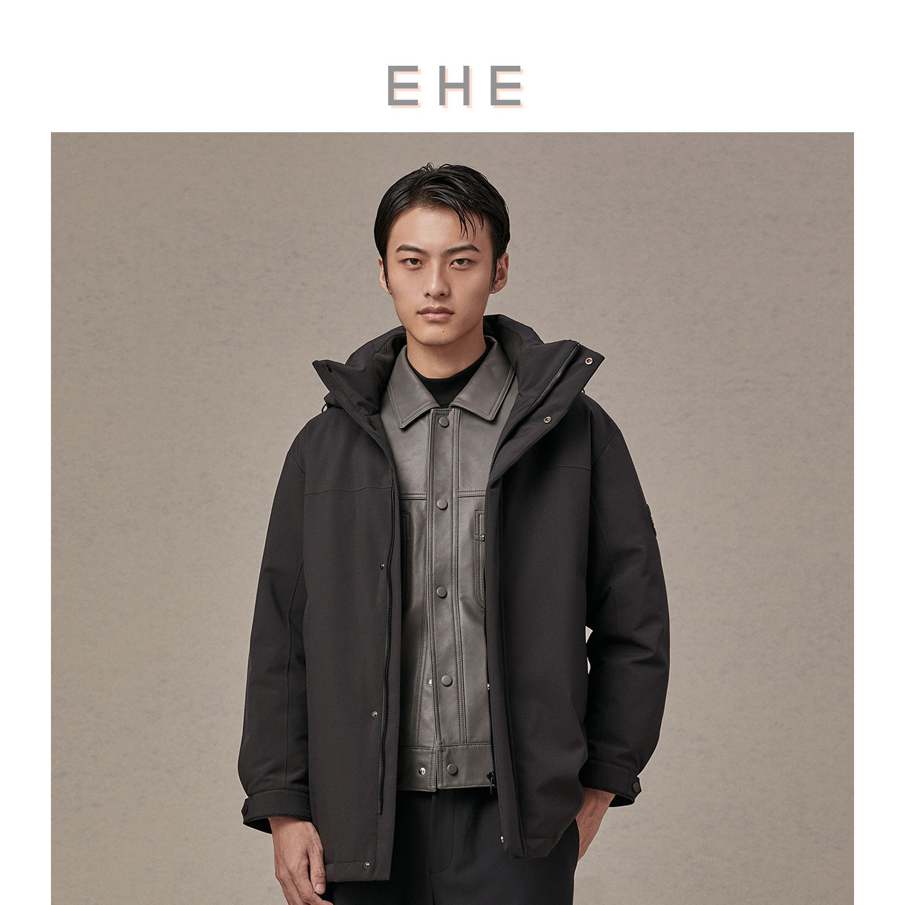 EHE男装90%白鸭绒风衣羽绒服
