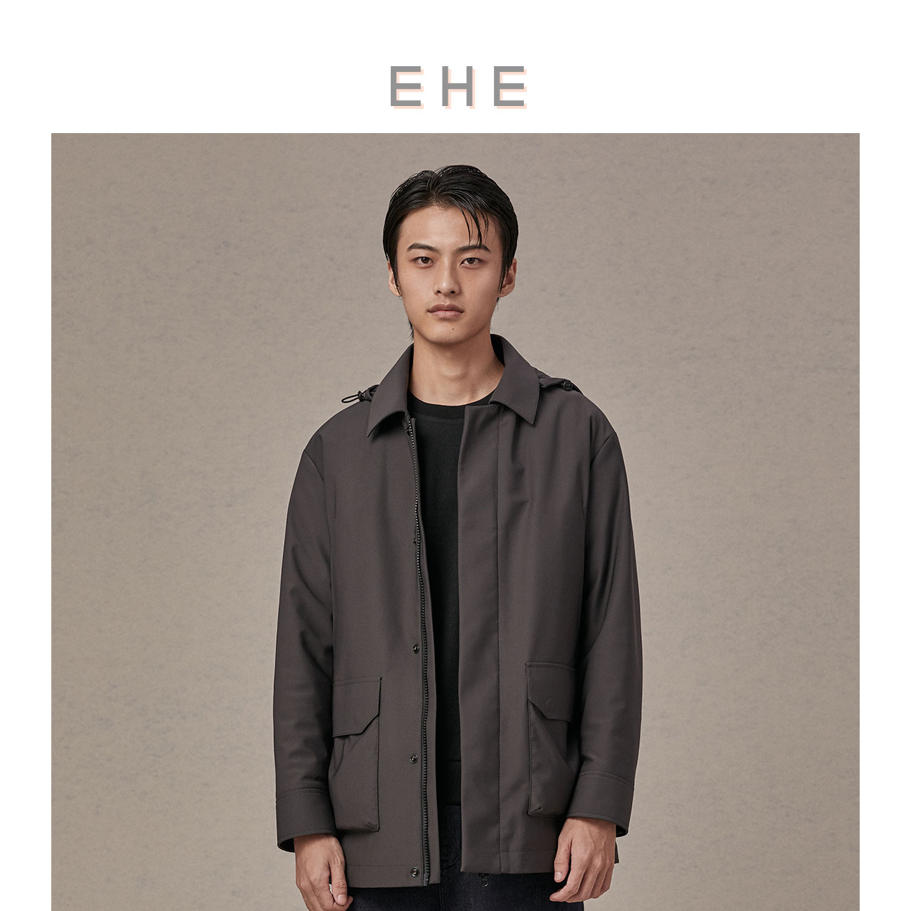 EHE男装90%白鸭绒风衣羽绒服