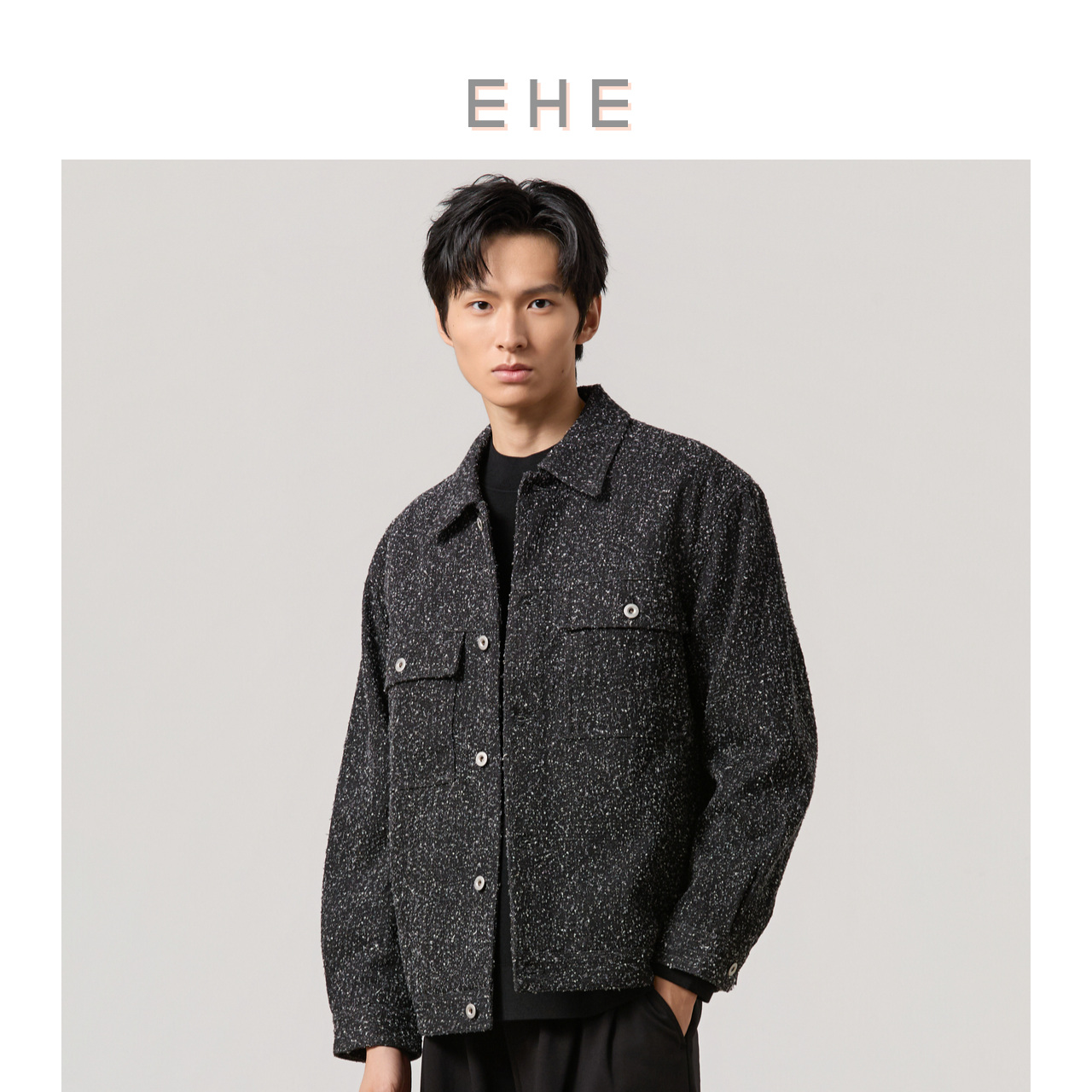 男士简约休闲夹克外套EHE翻领