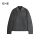 EHE男装 自然纹纯羊皮典藏磨面百搭翻领短皮衣外套男2025秋冬新款