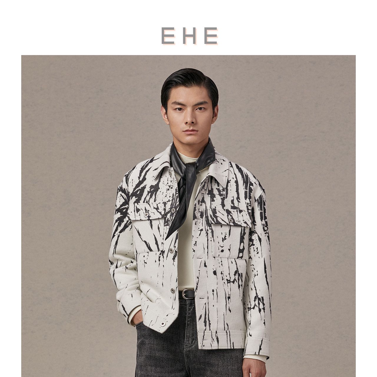 EHE「中式水墨画」毛呢茄克男