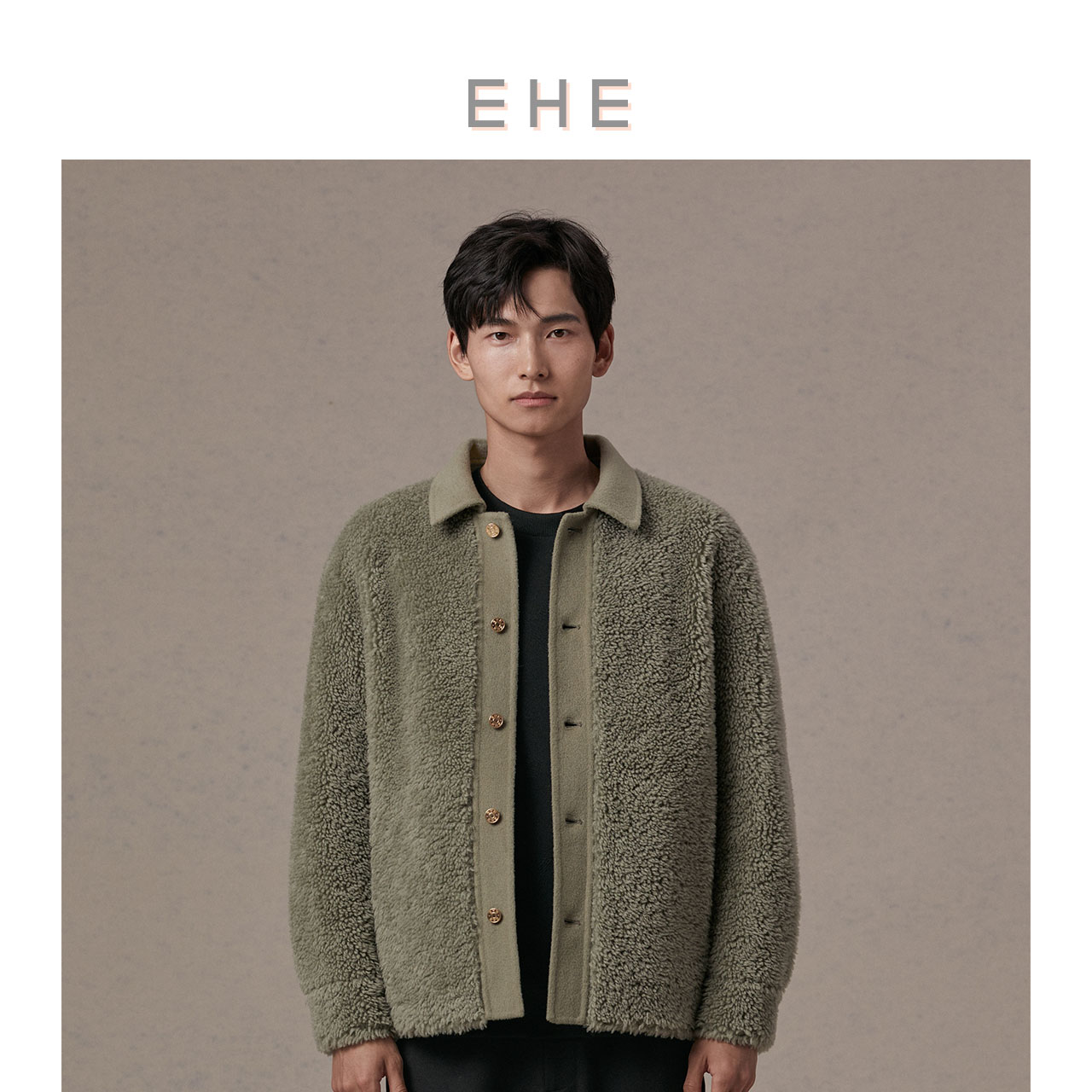 EHE男装100%绵羊毛皮毛一体毛服