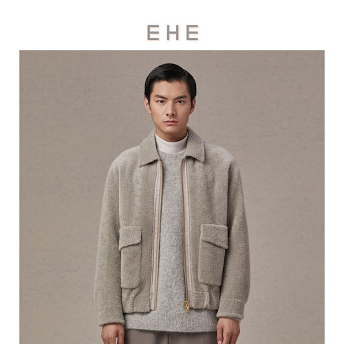EHE男装100%绵羊毛皮毛服男