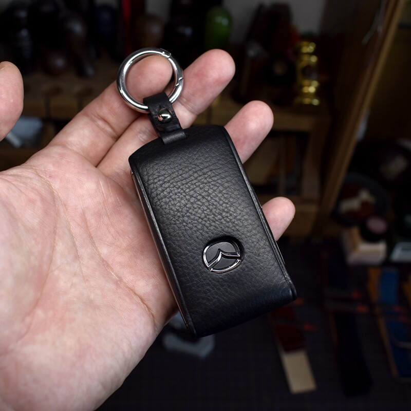 马自达手工M-box牛皮汽车钥匙包真皮钥匙套适用于CX-50行也 CX-90
