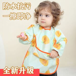 春秋儿童罩衣男宝女宝宝幼儿园婴儿防水防脏吃饭围兜辅食反穿围裙