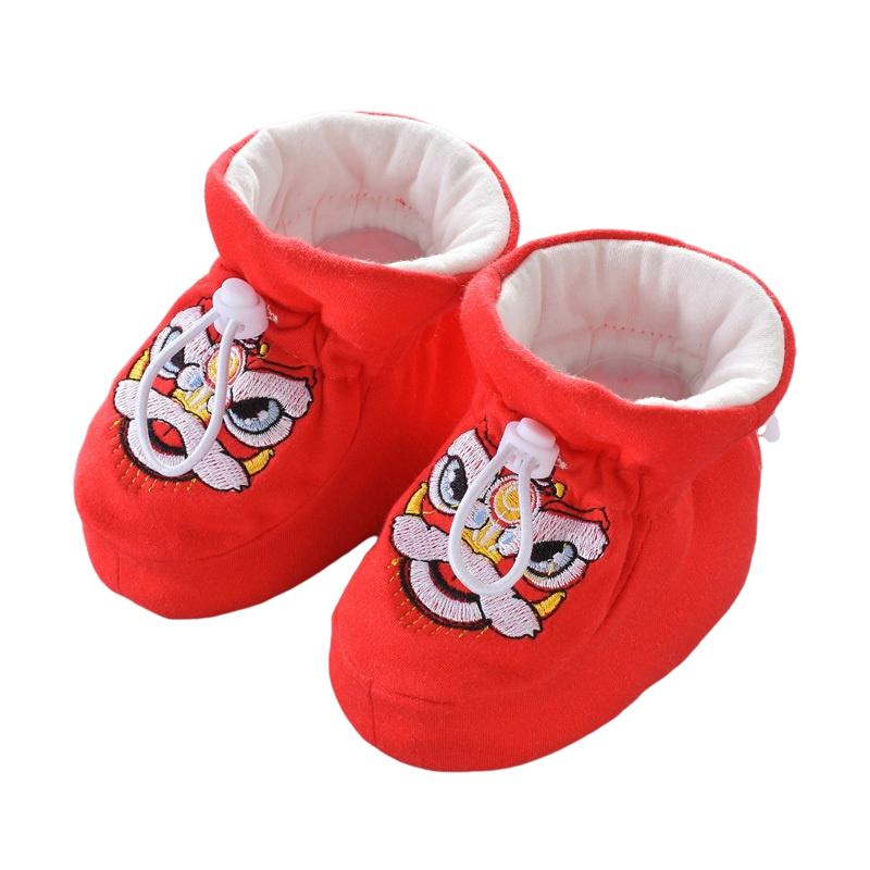 新生虎头鞋婴儿冬0一6月女宝老虎鞋棉鞋红色过年鞋子宝宝新年鞋男