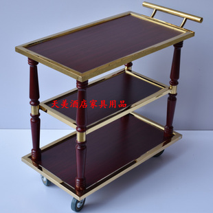 不锈钢酒水车酒店餐厅送餐车烤鸭片鸭车三层服务车小手推车蛋糕车