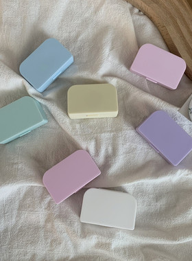 ins简约甜系奶油糖果色美瞳盒便携隐形眼镜盒护理盒伴侣盒mt205