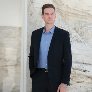 迪仕尼奴男西装 英伦西单 外套青年深色宽松合体商务百搭休闲长袖