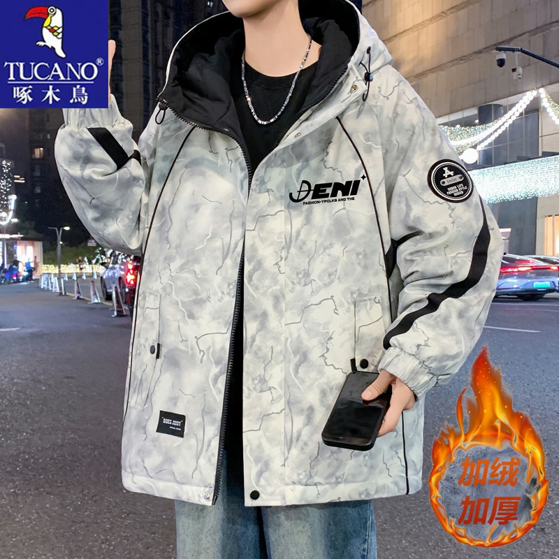 啄木鸟春秋季连帽外套男士夹克