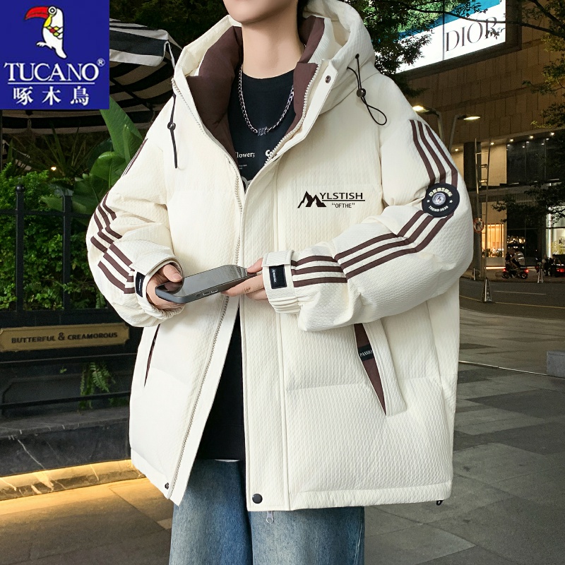 啄木鸟时尚白鸭绒羽绒服