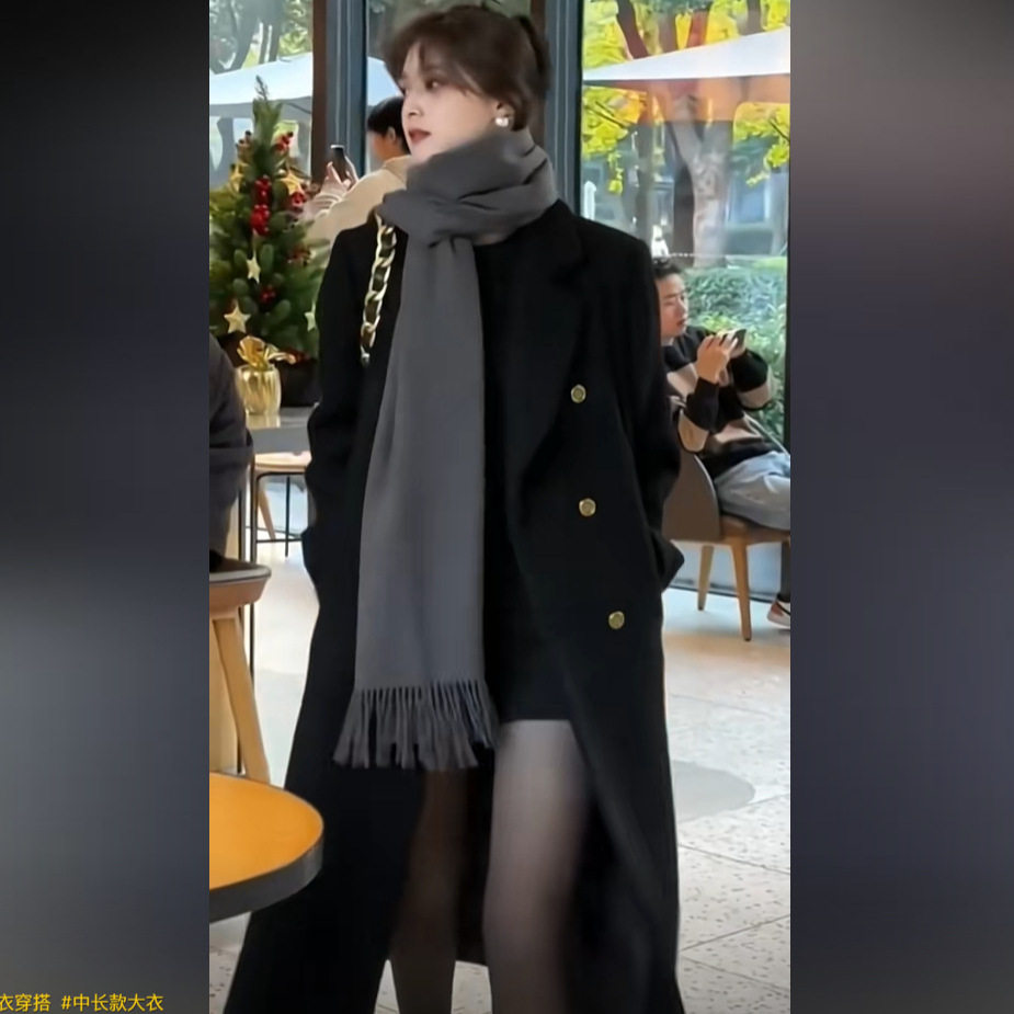 大码毛呢大衣女2025冬季新款长款韩版过膝加棉呢子保暖外套200斤