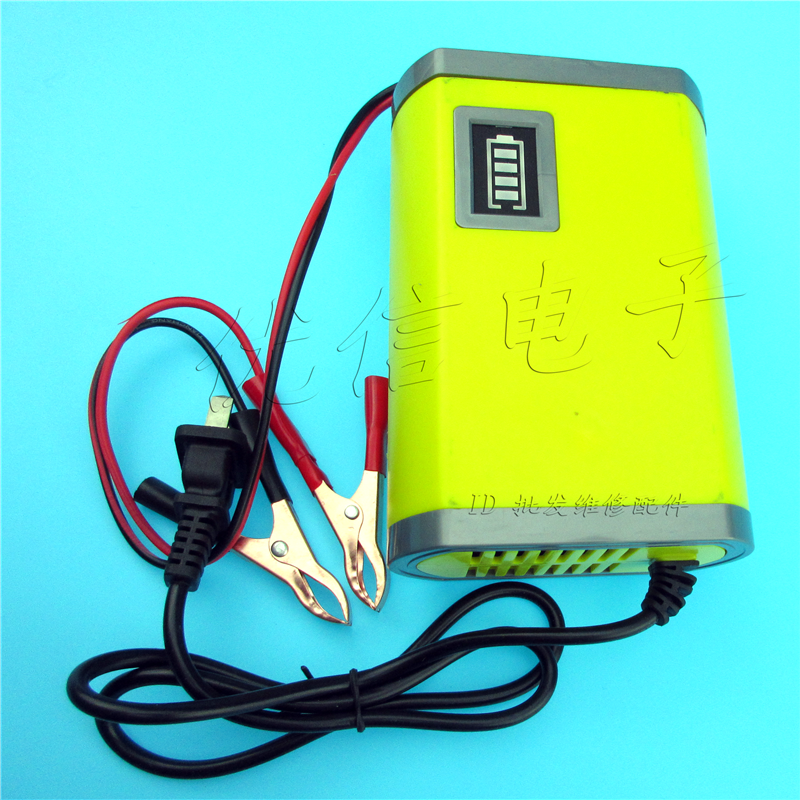优信汽车电瓶充电器12v伏摩托轿车蓄电池智能脉冲修复充电机12v6a