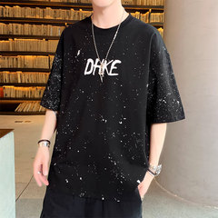 21 summer new pure cotton large size printing couple Unisex short sleeve. T-shirt loose. Top