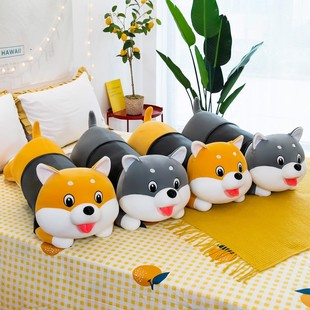 大号趴款柴犬毛绒玩具哈士奇公仔床上抱枕儿童女生礼物枕头布娃娃