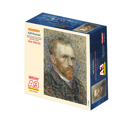 香港TOMAX正品1000片迷你版A3尺寸高难小拼图世界名画 梵高自画像