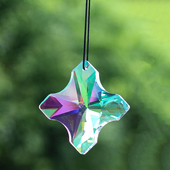 梦幻炫彩阳光捕手70mm南斗十字星四角星棱镜吊坠光影彩虹庭院装 饰