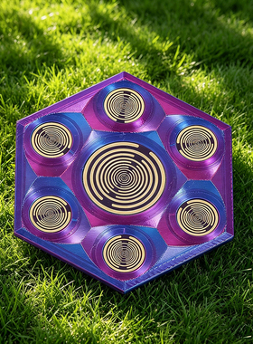 六边形螺旋纹炫彩渐变桌面摆件