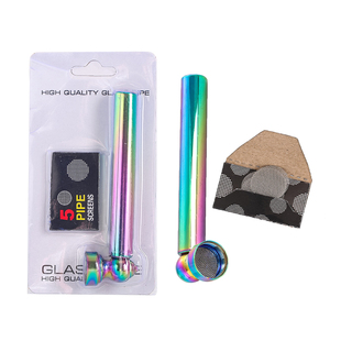 随身便携迷你金属小烟斗锌合金七彩电镀直管可拆卸网片过滤烟杆