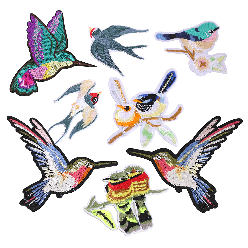 多彩小鸟系刺绣布贴服装配饰补丁
