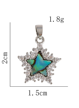 新西兰彩色鲍鱼壳五角星饰品吊坠