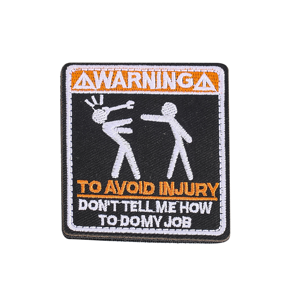 搞笑刺绣魔术贴章WARNING士气章