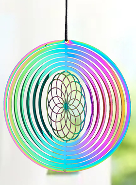 太阳捕手庭院装饰旋转风铃3D