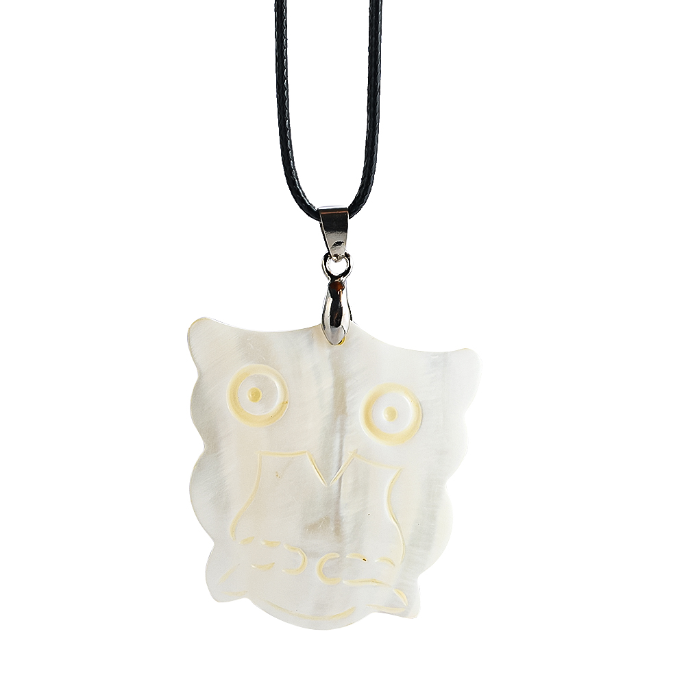 手工通用母贝猫头鹰雕刻