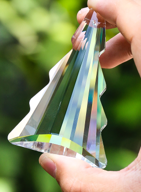 圣诞树三角水晶玻璃挂件