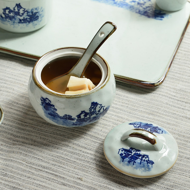 毛孩陶瓷新中式隔水炖蛋盅燕窝双耳炖盅带盖汤碗创意家用酒店餐具