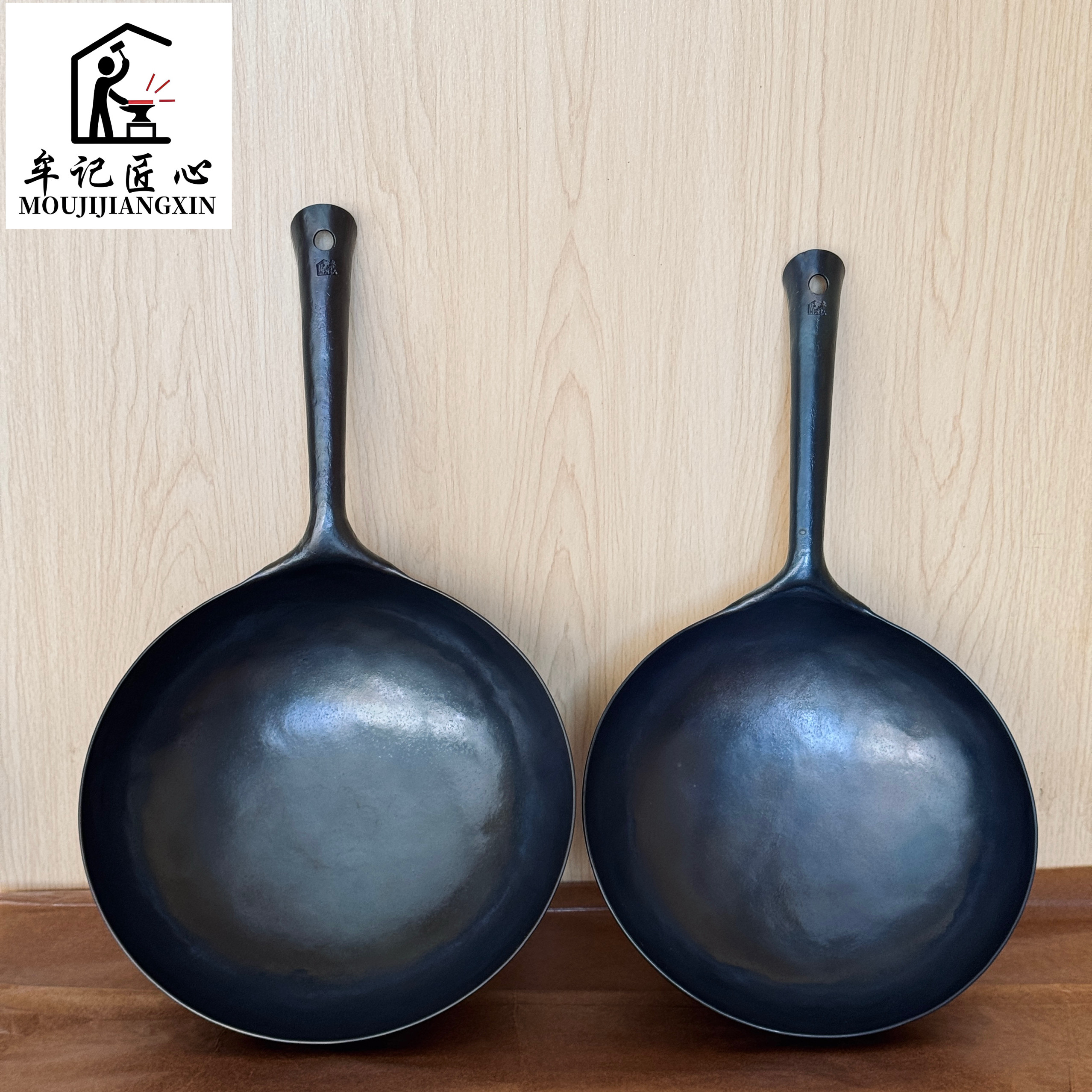 牟记匠心纯手工锻打熟铁锅把手一体铁锅家用无涂层炒菜锅麻面铁锅,厨房/烹饪用具,炒锅,淘宝优惠券,粉丝福利购,淘宝优惠卷