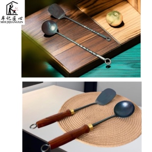 牟记匠心纯手工锻打铁锅铲锅勺户外露营迷你锅铲锅勺