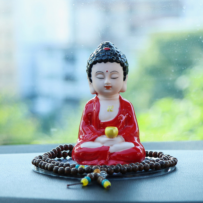 创意大日如来平安车载车内饰品摆件禅意中控台观音菩萨保平安佛像