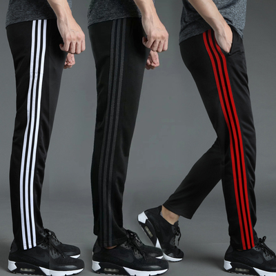 运动裤男女秋冬加厚速干宽松休闲直筒健身跑步三条杠中学生训练裤