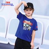 儿童短袖 T恤2020夏装 男童圆领衫 小积木童装 纯棉打底衫 中大童上衣